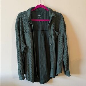 Aerie Green Waffle Knit Shirt